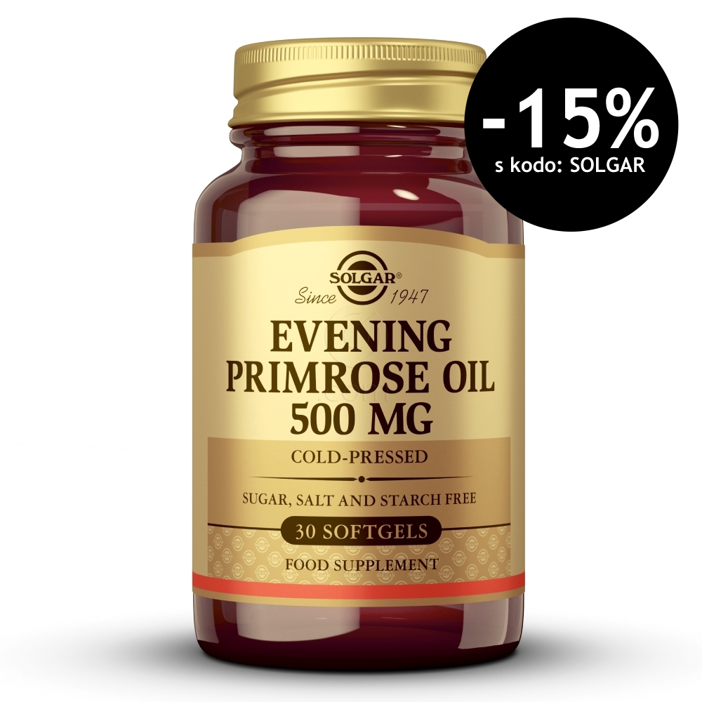 Solgar Svetlinovo olje 500 mg, kapsule (30 kapsul)